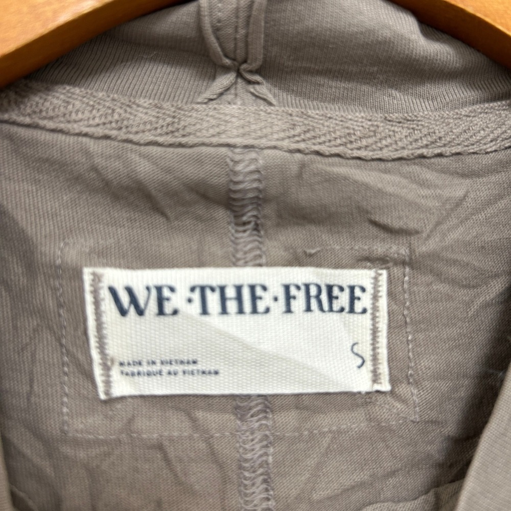 We The Free Free People Be Free Oversized Mock Neck Long Sleeve Tee Taupe Small - Picture 2 of 8